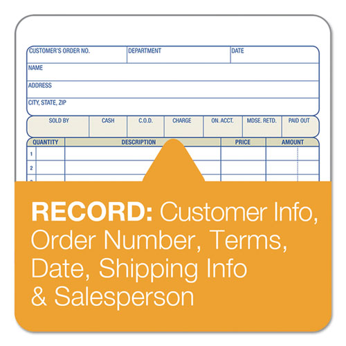 Picture of 2-Part Sales Book, 18 Lines, Two-Part Carbon, 7.94 x 5.56, 50 Forms Total