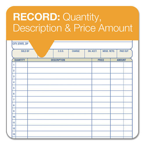 Picture of 2-Part Sales Book, 18 Lines, Two-Part Carbon, 7.94 x 5.56, 50 Forms Total