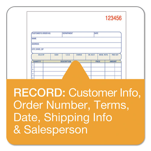 Picture of TOPS Sales/Order Book, Three-Part Carbonless, 7.95 x 5.56, 50 Forms Total