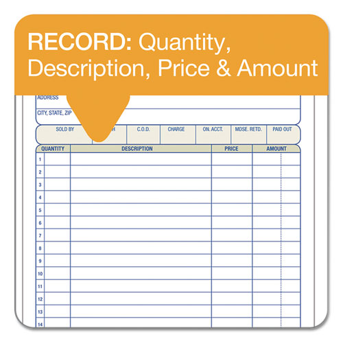 Picture of TOPS Sales/Order Book, Three-Part Carbonless, 7.95 x 5.56, 50 Forms Total