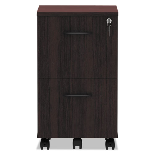 Picture of Alera Valencia Series Mobile Pedestal, Left or Right, 2 Legal/Letter-Size File Drawers, Mahogany, 15.38" x 20" x 26.63"