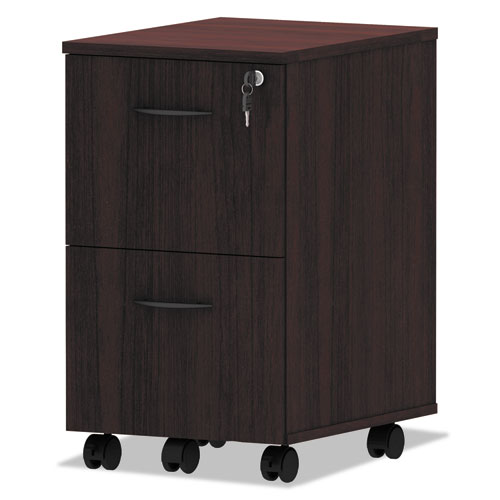 Picture of Alera Valencia Series Mobile Pedestal, Left or Right, 2 Legal/Letter-Size File Drawers, Mahogany, 15.38" x 20" x 26.63"