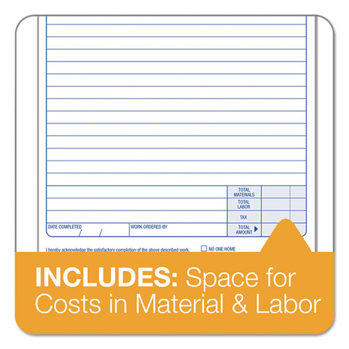 Picture of Job Work Order, Three-Part Carbonless, 5.66 x 8.63, 50 Forms Total