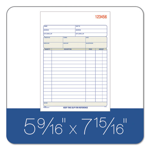 Picture of Sales Order Book, Two-Part Carbonless, 7.94 x 5.56, 50 Forms Total