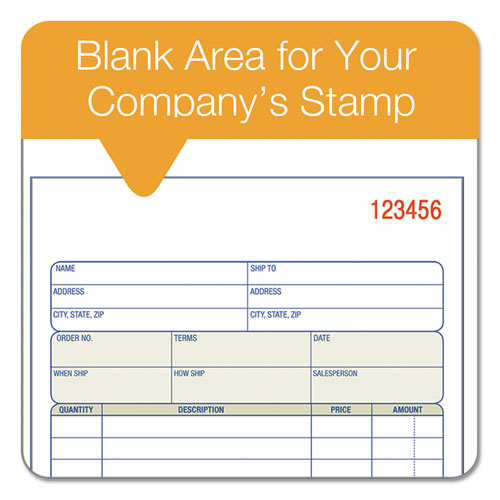 Picture of Sales Order Book, Two-Part Carbonless, 7.94 x 5.56, 50 Forms Total