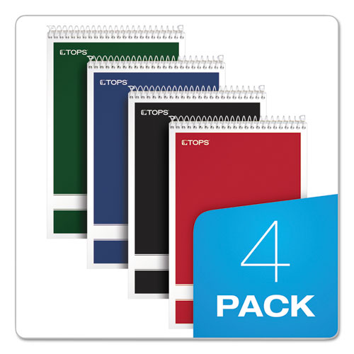 Picture of Steno Pad, Gregg Rule, Assorted Cover Colors, 80 Green-Tint 6 x 9 Sheets, 4/Pack