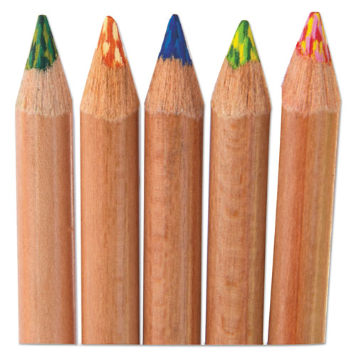 Picture of Tri-Tone Color Pencils, 3.8 mm, Assorted Tri-Tone Lead Colors, Tan Barrel, Dozen