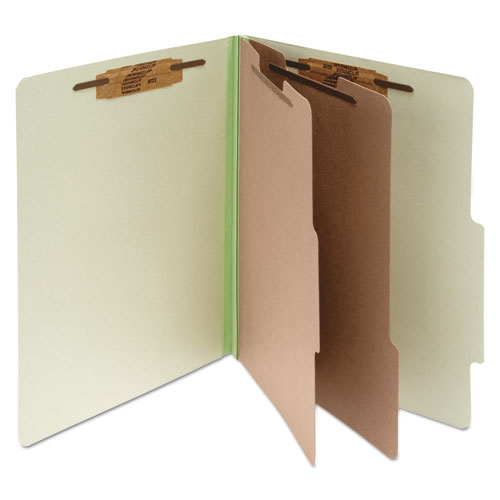 Pressboard+Classification+Folders%2C+3%26quot%3B+Expansion%2C+2+Dividers%2C+6+Fasteners%2C+Letter+Size%2C+Leaf+Green+Exterior%2C+10%2FBox