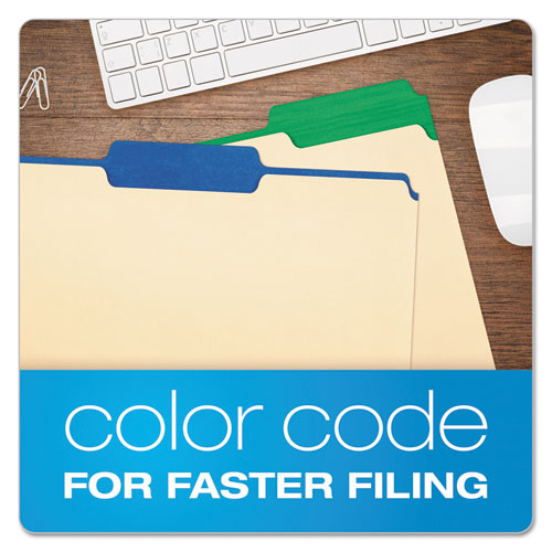 Picture of Color Tab File Folders, 1/3-Cut Tabs: Assorted, Letter Size, 0.75" Expansion, Manila, 50/Box