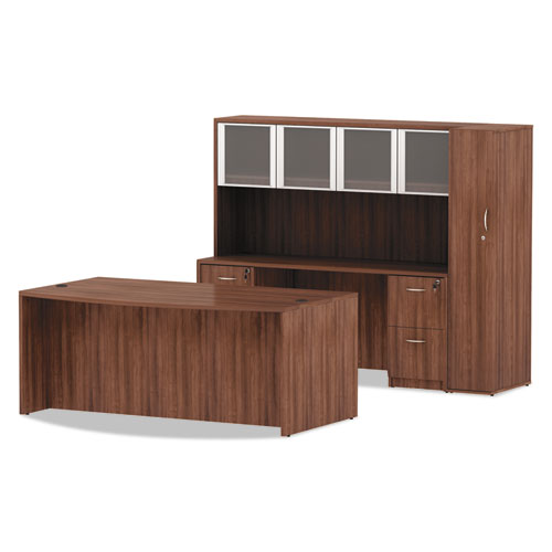 Picture of Alera Valencia Series Bow Front Desk Shell, 71" x 41.38" x 29.63", Modern Walnut