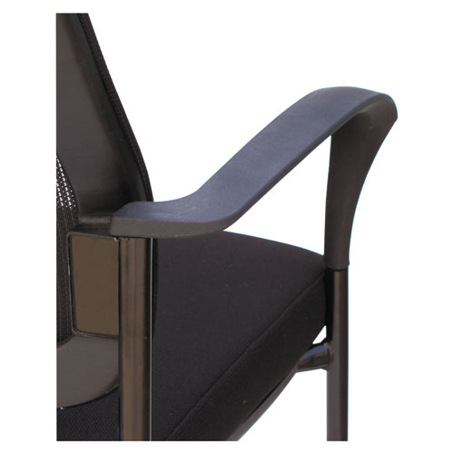 Picture of Alera IV Series Mesh-Back Fabric-Seat Guest Chairs, 25.19" x 23.62" x 32.28", Black Seat, Black Back, Black Base, 2/Carton