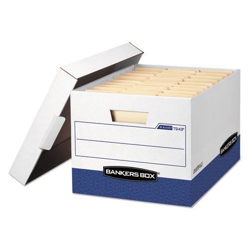Picture of R-KIVE Heavy-Duty Storage Boxes, Letter/Legal Files, 12" x 16.5" x 10.38", White, 20/Carton