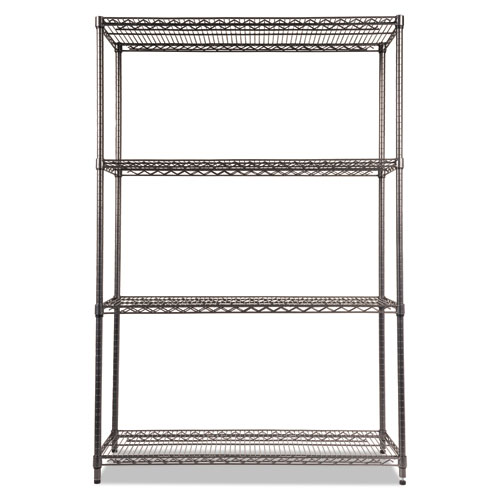 Picture of Wire Shelving Starter Kit, Four-Shelf, 48w x 18d x 72h, Black Anthracite