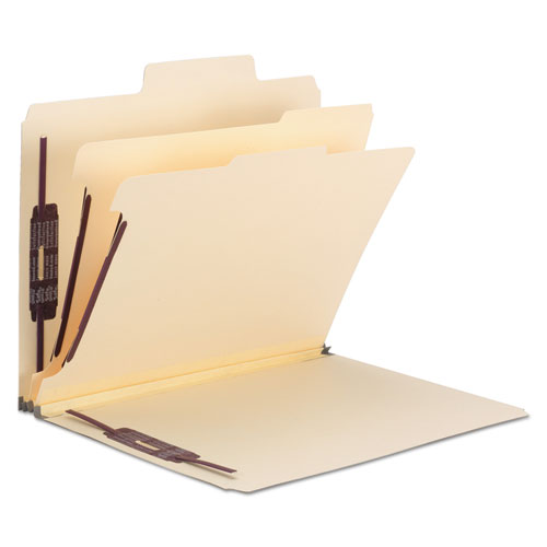 Picture of SuperTab Colored Classification Folders, SafeSHIELD Coated Fastener Technology, 2 Dividers, Letter Size, Dark Green, 10/Box