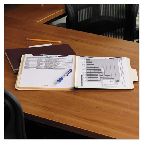 Picture of SuperTab Colored Classification Folders, SafeSHIELD Coated Fastener Technology, 2 Dividers, Letter Size, Dark Green, 10/Box