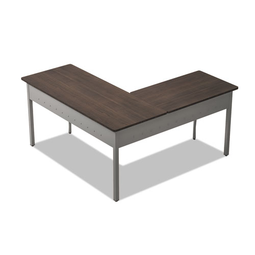 Picture of Trento Line L-Shaped Desk, 59.13" x 59.13" x 29.5", Mocha/Gray