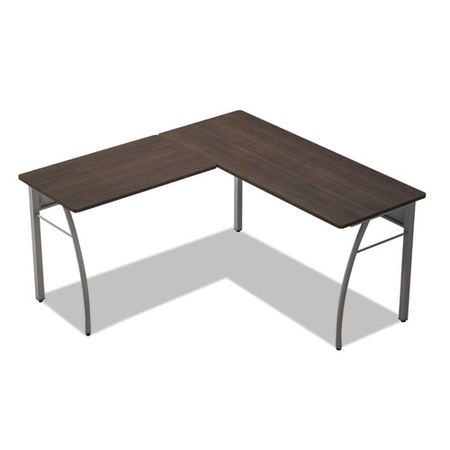 Picture of Trento Line L-Shaped Desk, 59.13" x 59.13" x 29.5", Mocha/Gray