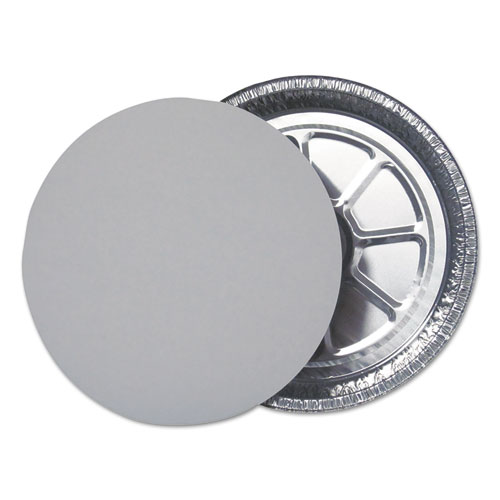 Picture of Aluminum Round Containers with Board Lid, 9" Diameter x 1.94"h, Silver, 250/Carton