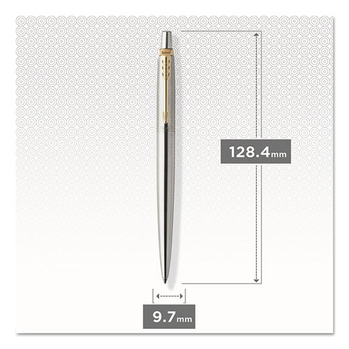 Picture of Parker Jotter Steel Gel Golden Finish Trim Ballpoint Pen