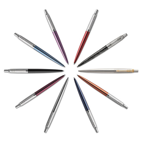 Picture of Parker Jotter Steel Gel Golden Finish Trim Ballpoint Pen