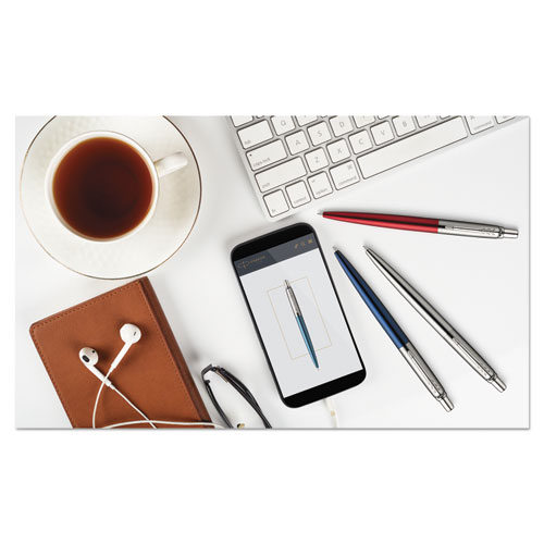 Picture of Parker Jotter Steel Gel Golden Finish Trim Ballpoint Pen