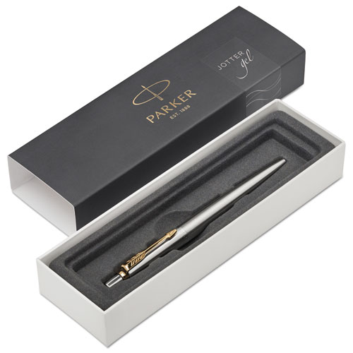 Picture of Parker Jotter Steel Gel Golden Finish Trim Ballpoint Pen