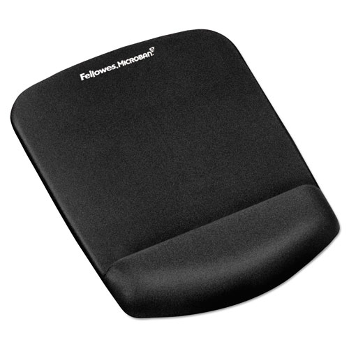 Picture of PlushTouch Mouse Pad with Wrist Rest, 7.25 x 9.37, Black