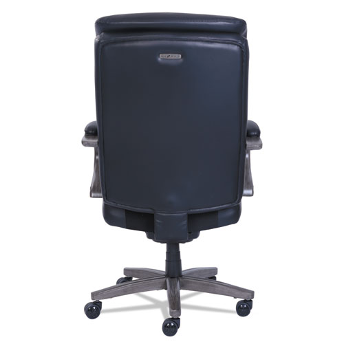 Picture of Woodbury High-Back Executive Chair, Supports Up to 300 lb, 20.25" to 23.25" Seat Height, Black Seat/Back, Weathered Gray Base