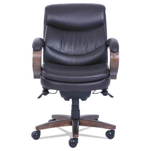 Picture of Woodbury Mid-Back Executive Chair, Supports Up to 300 lb, 18.75" to 21.75" Seat Height, Brown Seat/Back, Weathered Sand Base