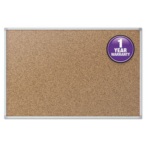 Picture of Cork Bulletin Board, 48 x 36, Natural Surface, Silver Aluminum Frame