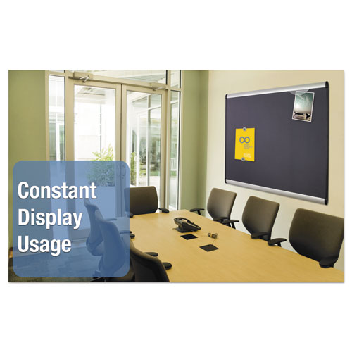 Picture of Prestige Plus Magnetic Fabric Bulletin Boards, 48" x 36", Gray Surface, Satin Aluminum Frame