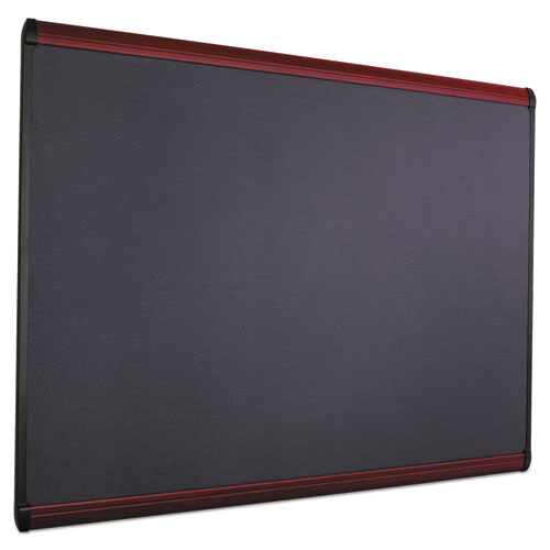 Picture of Prestige Plus Magnetic Fabric Bulletin Boards, 48" x 36", Gray Surface, Mahogany Finished Fiberboard/Plastic Frame