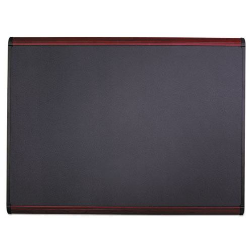 Picture of Prestige Plus Magnetic Fabric Bulletin Boards, 48" x 36", Gray Surface, Mahogany Finished Fiberboard/Plastic Frame