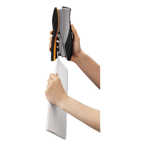 Picture of Optima 40 Desktop Stapler, 40-Sheet Capacity, Silver/Black/Orange