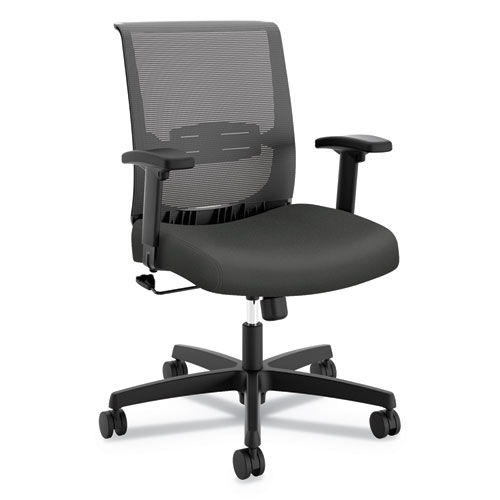 Picture of Convergence Mid-Back Task Chair, Swivel-Tilt, Supports Up to 275 lb, 16.5" to 21" Seat Height, Iron Ore Seat, Black Back/Base