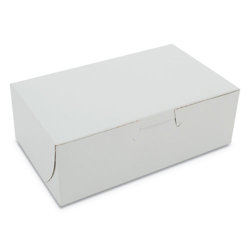 Picture of White One-Piece Non-Window Bakery Boxes, 6.25 x 3.75 x 2.13, White, Paper, 250/Bundle