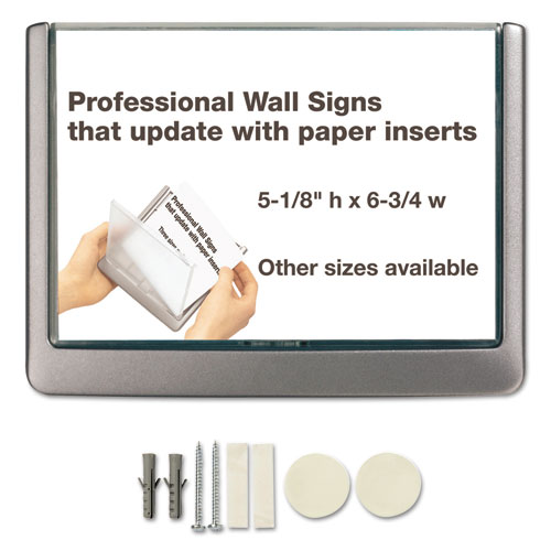 Picture of Click Sign Holder For Interior Walls, 6.75 x 0.63 x 5.13, Gray