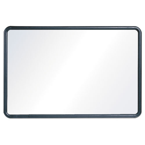 Picture of Contour Dry Erase Board, 36 x 24, Melamine White Surface, Black Plastic Frame