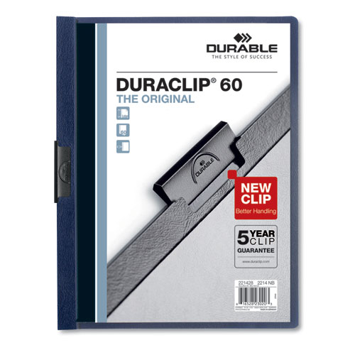 Picture of DuraClip Report Cover with Clip Fastener, 8.5 x 11, Clear/Navy, 25/Box