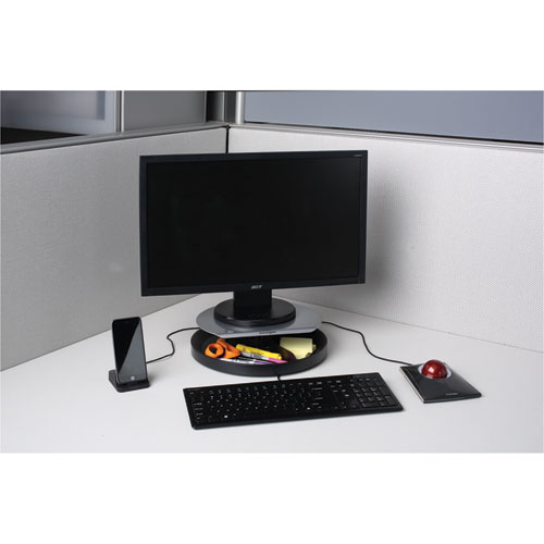 Picture of Spin2 Monitor Stand with SmartFit, 14" x 14" x 2.25" to 3.25", Gray