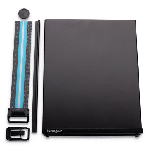 Picture of Letter-Size Freestanding Desktop Copyholder, 40 Sheet Capacity, Stainless Steel, Black