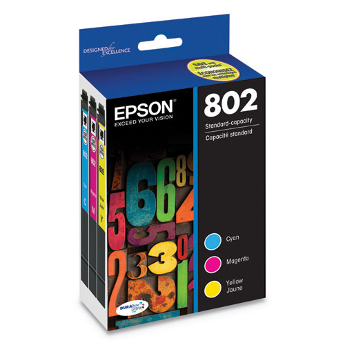 Picture of T802520-S (802) DURABrite Ultra Ink, 650 Page-Yield, Cyan/Magenta/Yellow