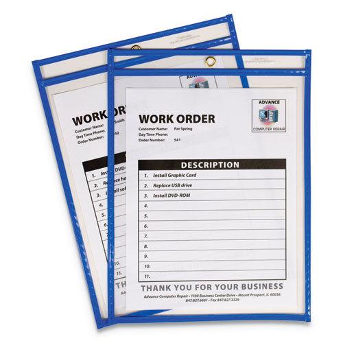 Picture of Stitched Shop Ticket Holders, Top Load, Super Heavy, Clear, 9" x 12" Inserts, 15/Box