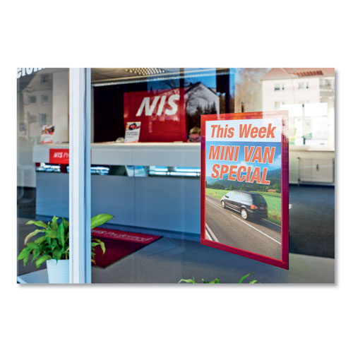 Picture of DURAFRAME Sign Holder, 8.5 x 11, Red Frame, 2/Pack