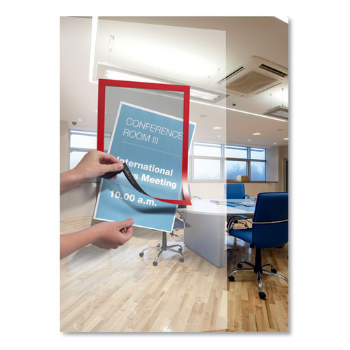 Picture of DURAFRAME Sign Holder, 8.5 x 11, Red Frame, 2/Pack