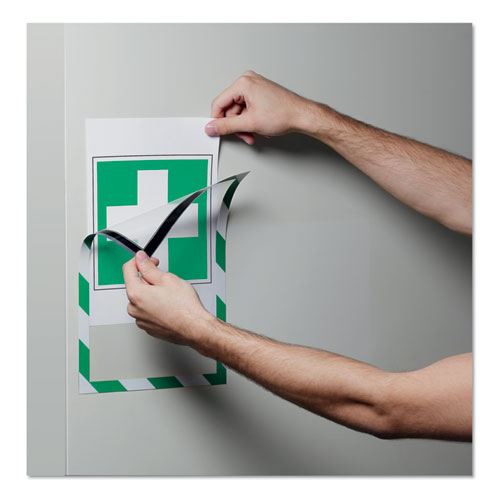 Picture of DURAFRAME Security Magnetic Sign Holder, 8.5 x 11, Green/White Frame, 2/Pack