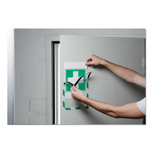 Picture of DURAFRAME Security Magnetic Sign Holder, 8.5 x 11, Green/White Frame, 2/Pack