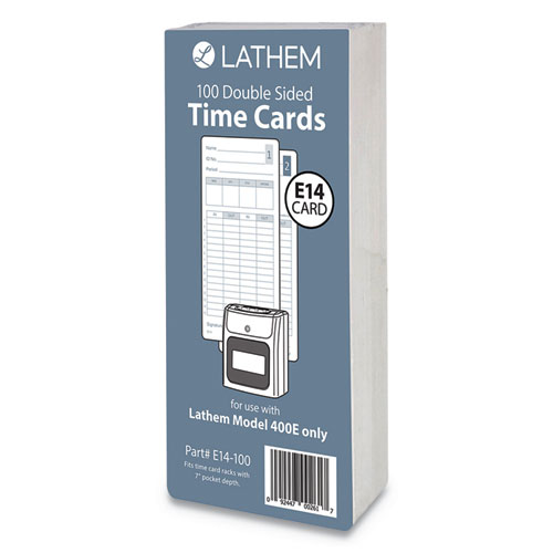 Time+Clock+Cards+For+Lathem+Time+400e%2C+Two+Sides%2C+3+X+7%2C+100%2Fpack