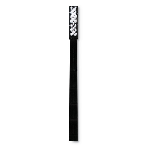 Picture of Flo-Pac Utility Toothbrush Style Maintenance Brush, White Nylon Bristles, 7.25" Brush, 7" Black Polypropylene Handle