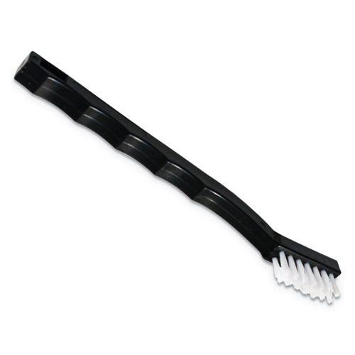 Picture of Flo-Pac Utility Toothbrush Style Maintenance Brush, White Nylon Bristles, 7.25" Brush, 7" Black Polypropylene Handle